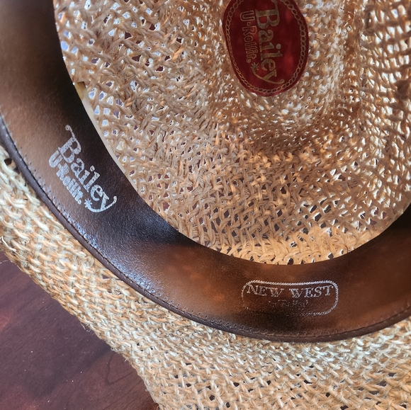 Bailey Straw Cowboy Hat with Woven Band size 7 - Picture 6 of 6